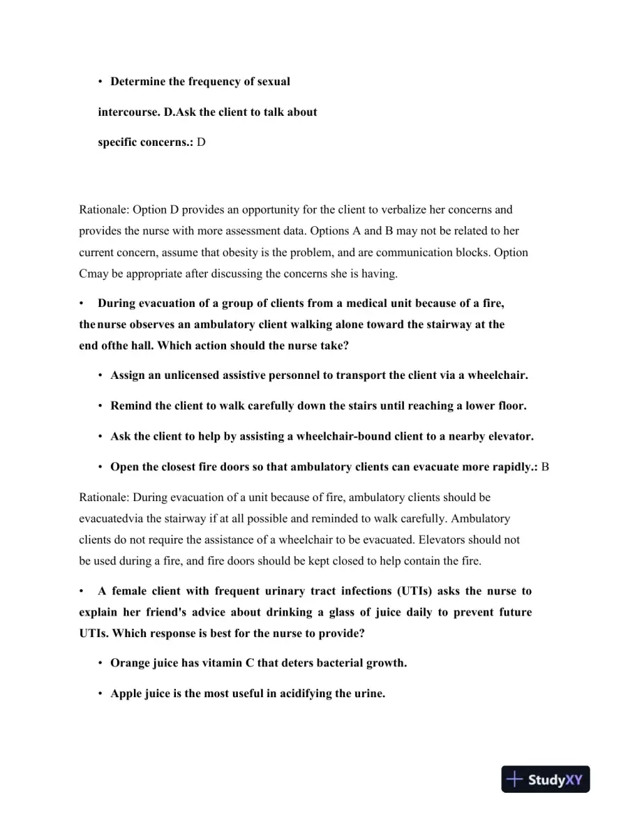 2023 HESI RN Fundamentals Exam Question and Study Guide With Answers (75 Solved Questions), page 9