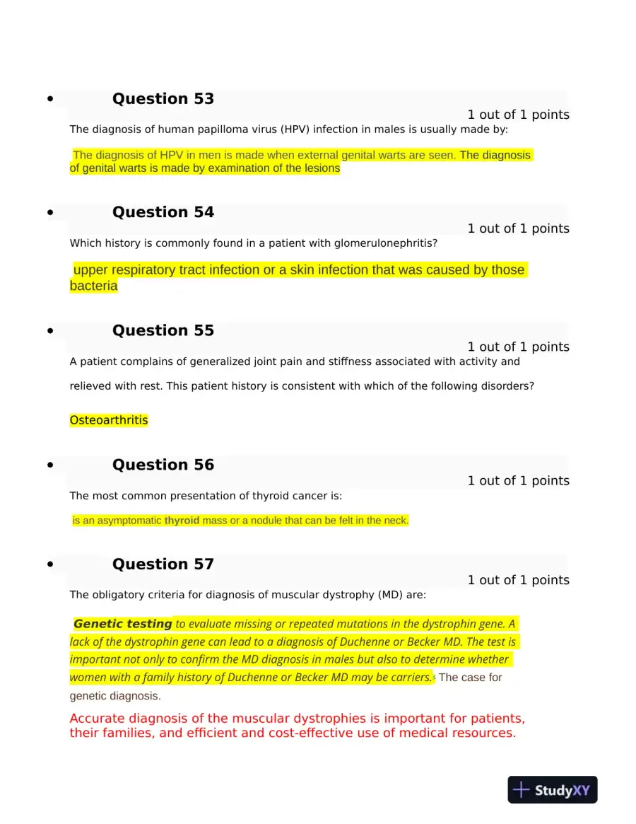Clinical Analysis Final Exam With Answers (143 Solved Questions), page 12