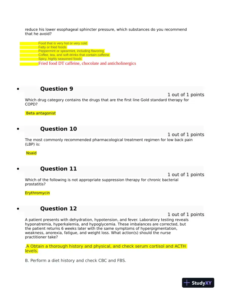 Clinical Analysis Final Exam With Answers (143 Solved Questions), page 4