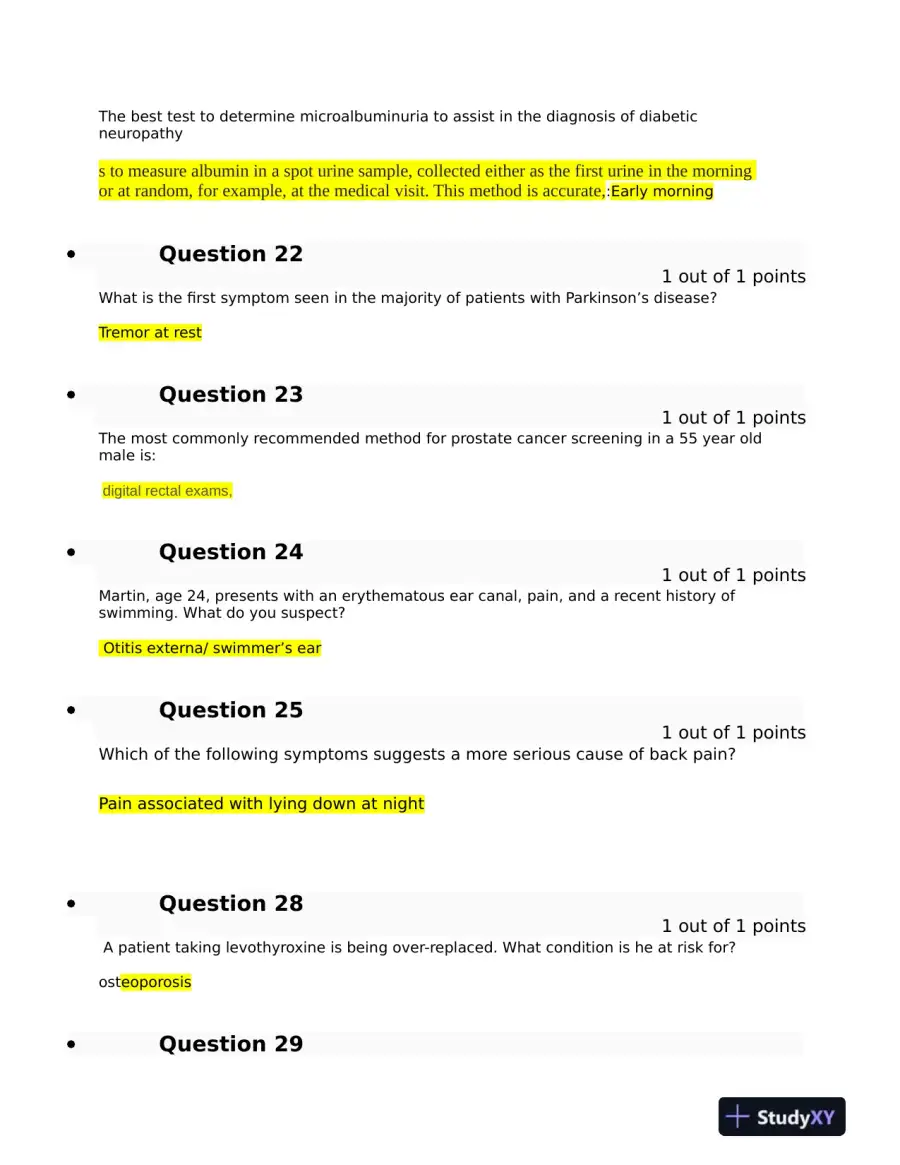 Clinical Analysis Final Exam With Answers (143 Solved Questions), page 6