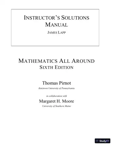 Solution Manual for Mathematics All Around, 6th Edition - Page 1 preview image