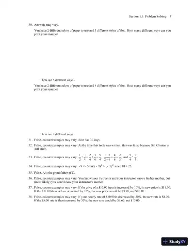 Solution Manual for Mathematics All Around, 6th Edition - Page 12 preview image