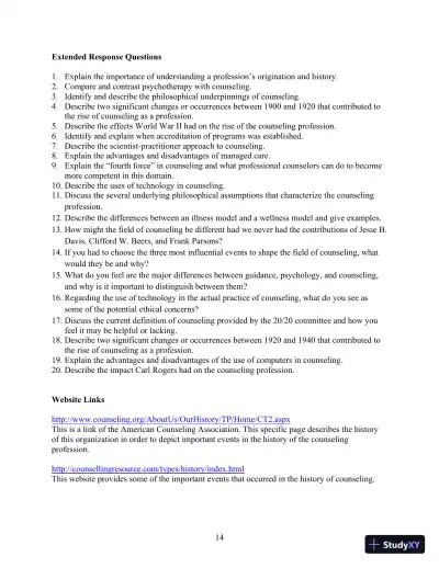Solution Manual for Orientation to the Counseling Profession: Advocacy, Ethics, and Essential Professional Foundations, 3rd Edition - Page 14 preview image