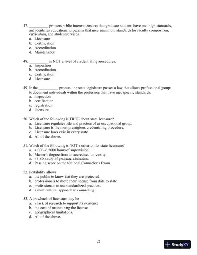 Solution Manual for Orientation to the Counseling Profession: Advocacy, Ethics, and Essential Professional Foundations, 3rd Edition - Page 22 preview image