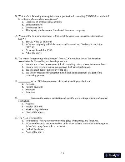 Solution Manual for Orientation to the Counseling Profession: Advocacy, Ethics, and Essential Professional Foundations, 3rd Edition - Page 23 preview image
