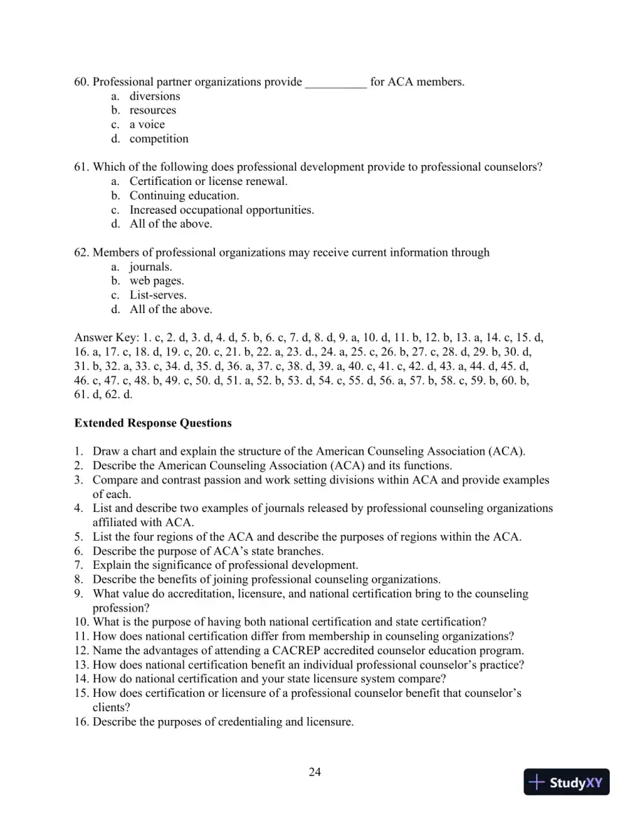 Solution Manual for Orientation to the Counseling Profession: Advocacy, Ethics, and Essential Professional Foundations, 3rd Edition, page 24
