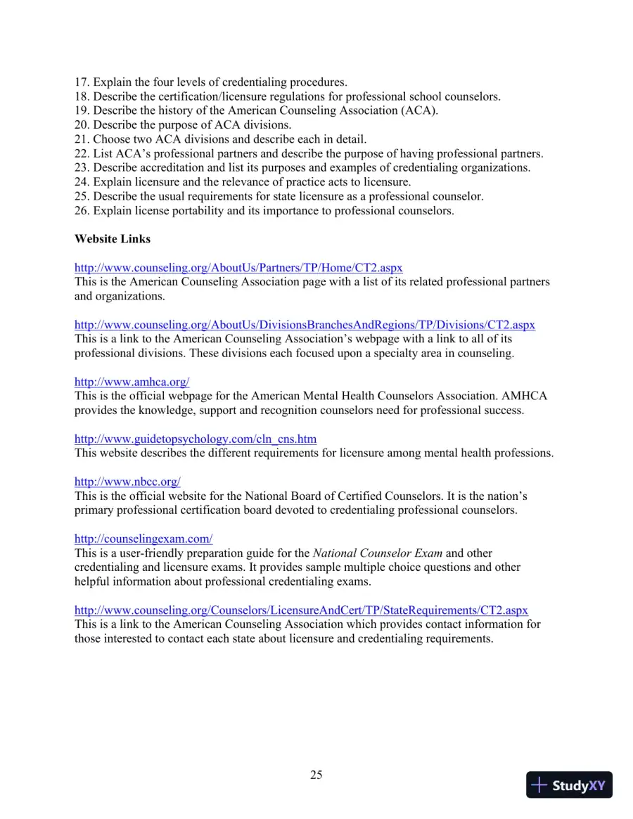Solution Manual for Orientation to the Counseling Profession: Advocacy, Ethics, and Essential Professional Foundations, 3rd Edition, page 25