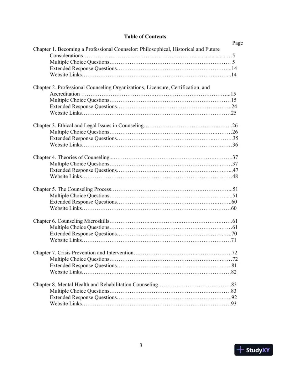 Solution Manual for Orientation to the Counseling Profession: Advocacy, Ethics, and Essential Professional Foundations, 3rd Edition, page 3