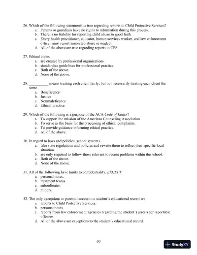 Solution Manual for Orientation to the Counseling Profession: Advocacy, Ethics, and Essential Professional Foundations, 3rd Edition - Page 30 preview image