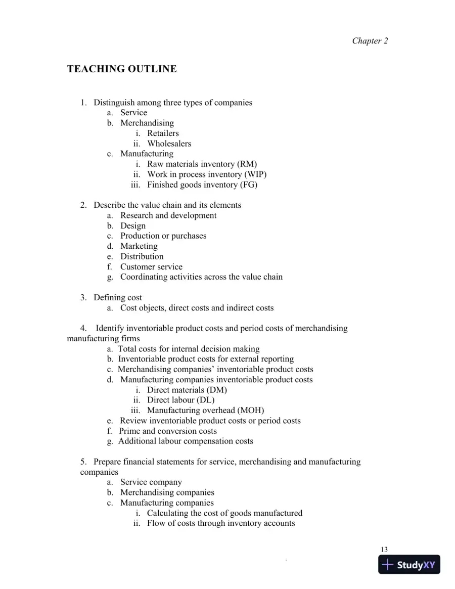 Class Notes for Managerial Accounting, Second Canadian Edition, page 16