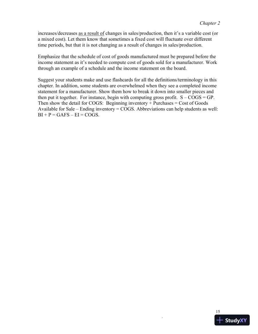 Class Notes for Managerial Accounting, Second Canadian Edition, page 18