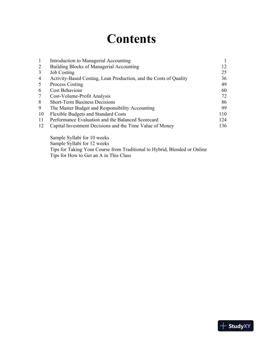 Class Notes for Managerial Accounting, Second Canadian Edition, page 3