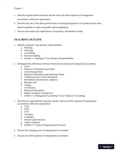 Class Notes for Managerial Accounting, Second Canadian Edition - Page 5 preview image