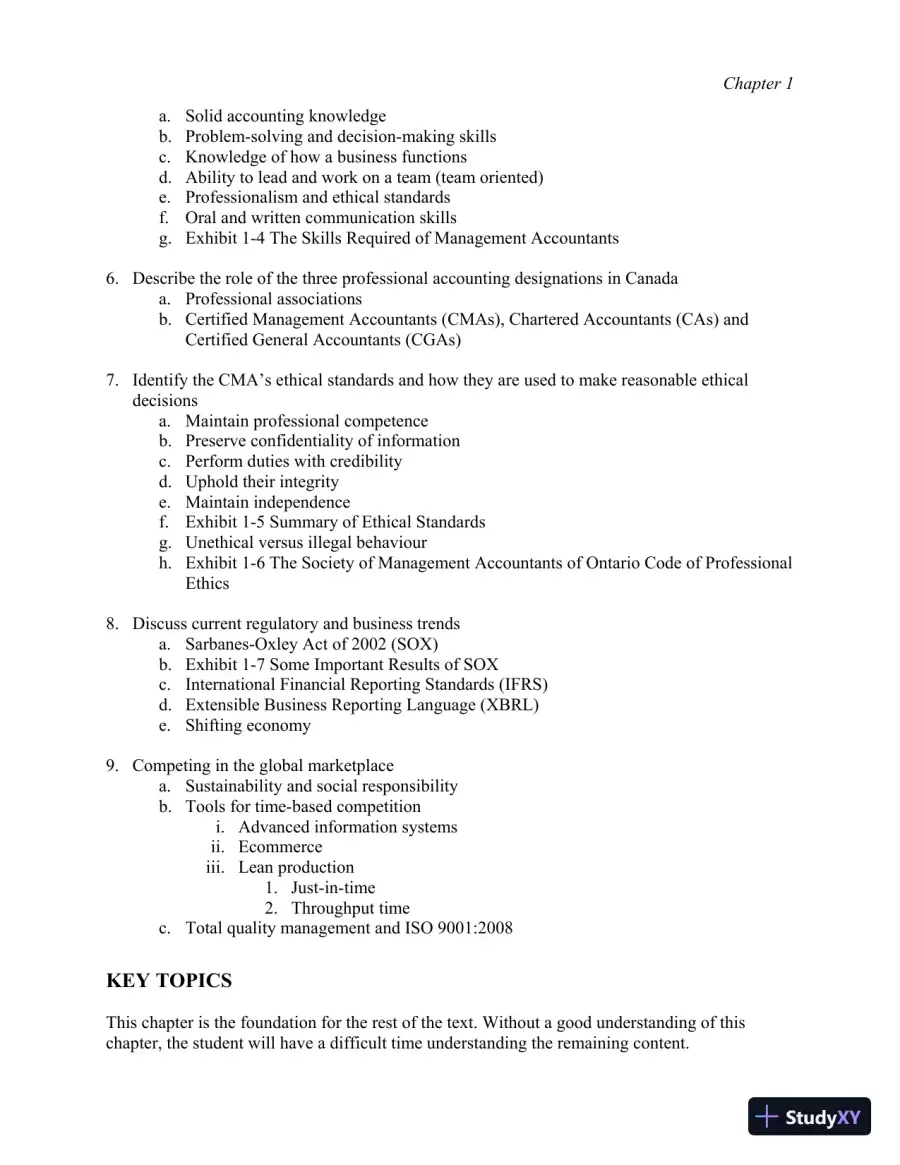 Class Notes for Managerial Accounting, Second Canadian Edition, page 6