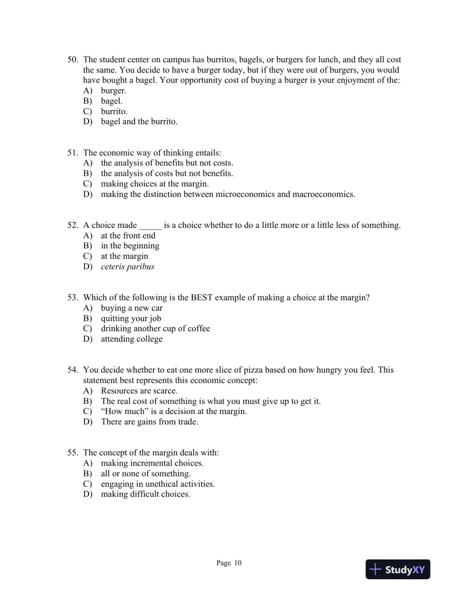 Microeconomics: Fourth Edition Test Bank, page 11