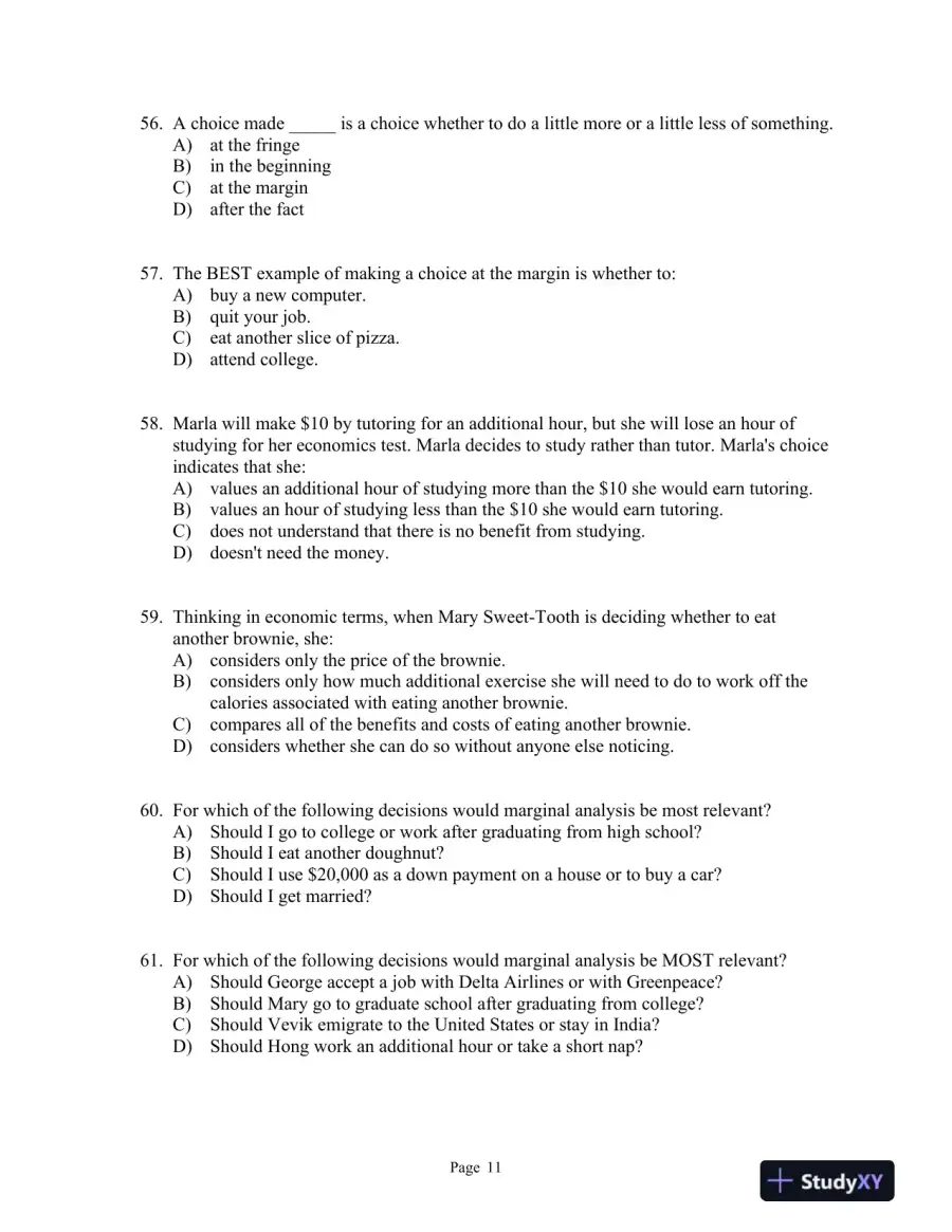 Microeconomics: Fourth Edition Test Bank, page 12