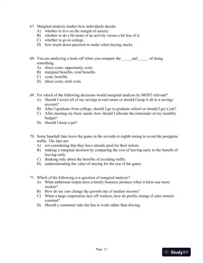 Microeconomics: Fourth Edition Test Bank - Page 14 preview image