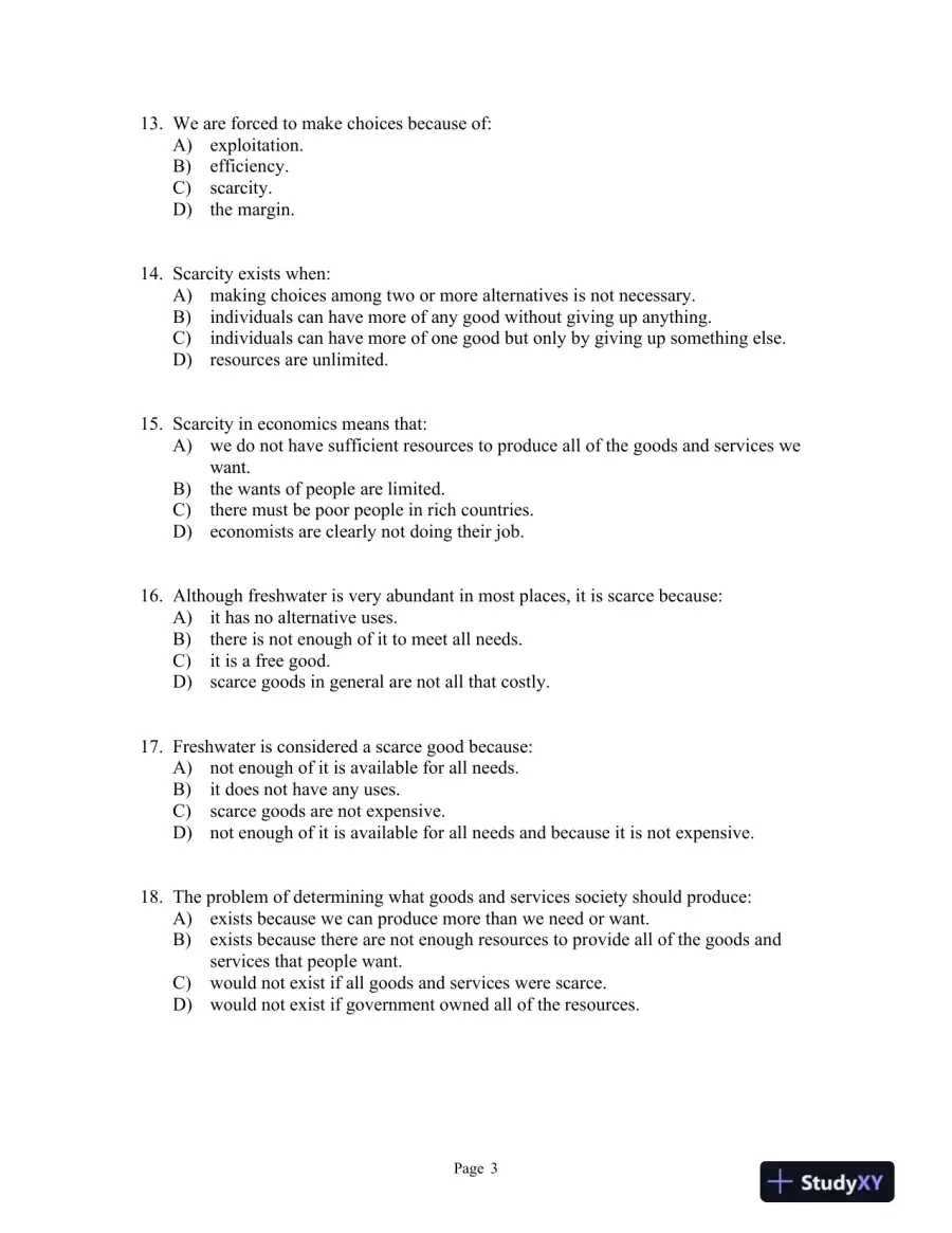 Microeconomics: Fourth Edition Test Bank, page 4