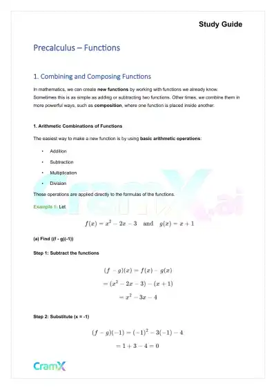 Precalculus - Functions - Page 1 preview image