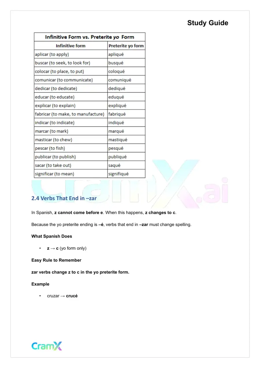 Spanish I - The Preterite Tense, page 10