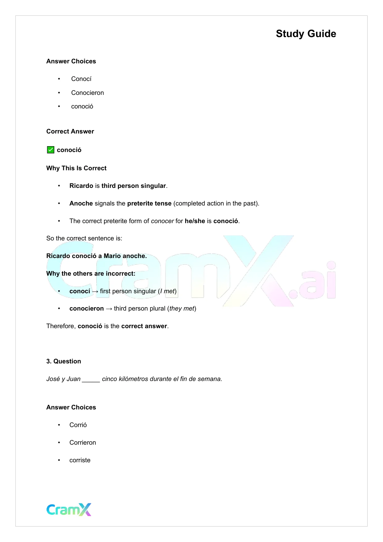Spanish I - The Preterite Tense - Page 2 preview image
