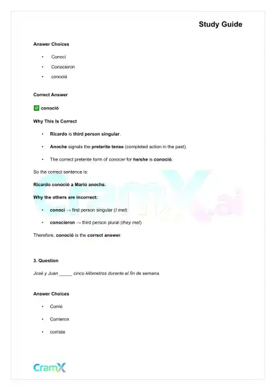 Spanish I - The Preterite Tense - Page 2 preview image