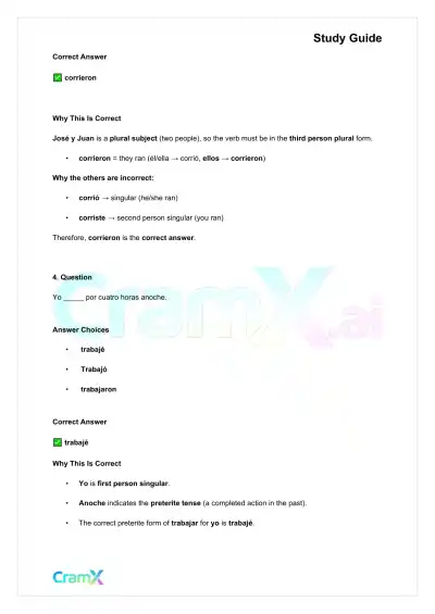 Spanish I - The Preterite Tense - Page 3 preview image