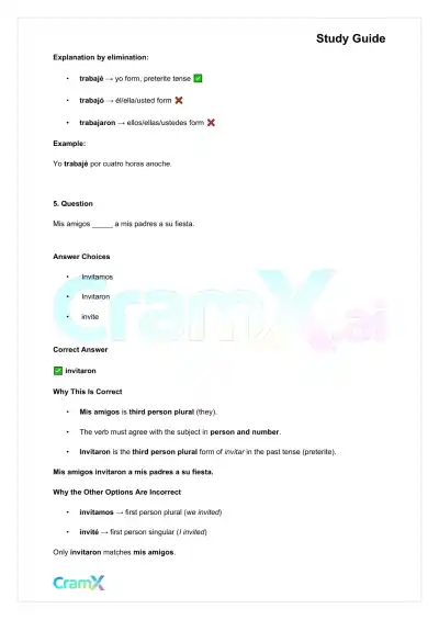 Spanish I - The Preterite Tense - Page 4 preview image