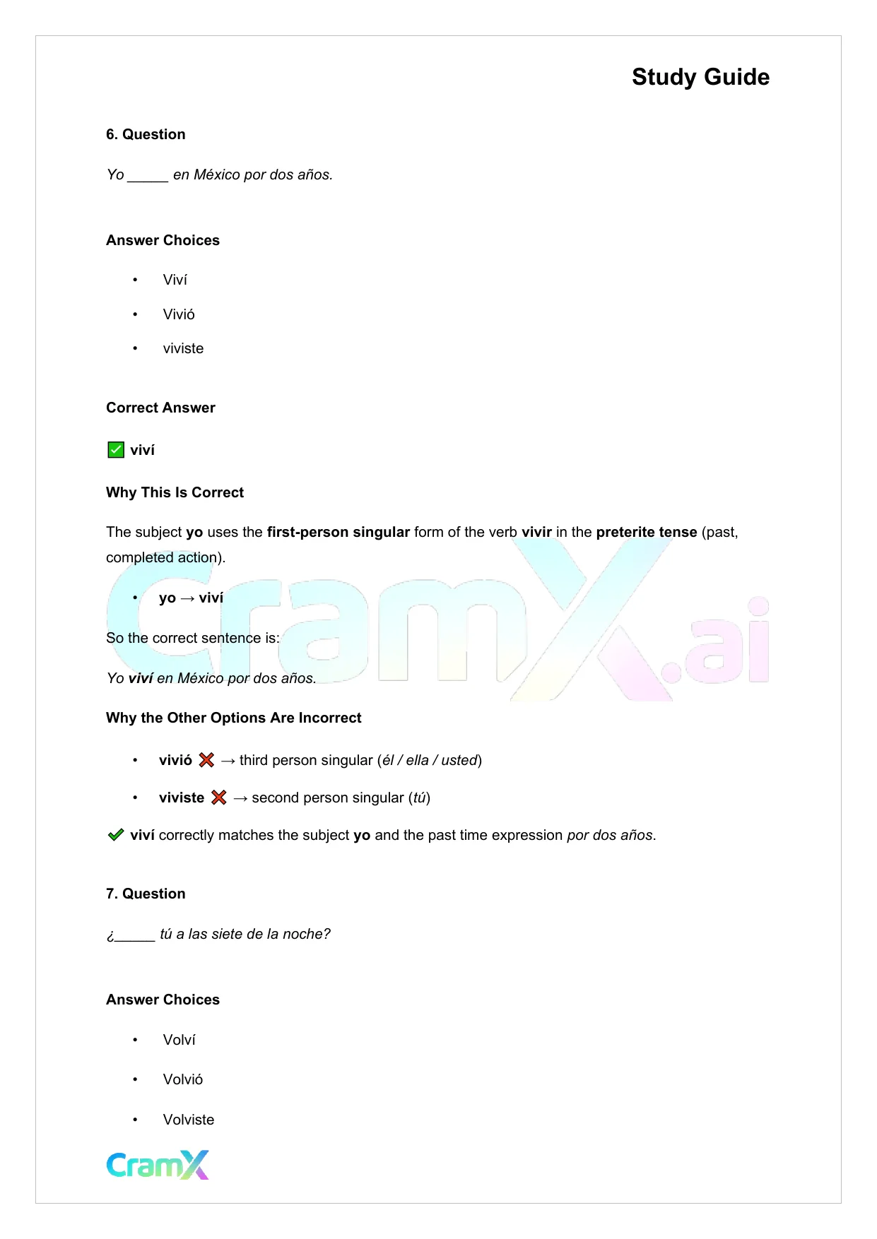 Spanish I - The Preterite Tense - Page 5 preview image
