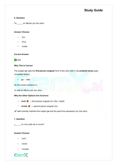 Spanish I - The Preterite Tense - Page 5 preview image