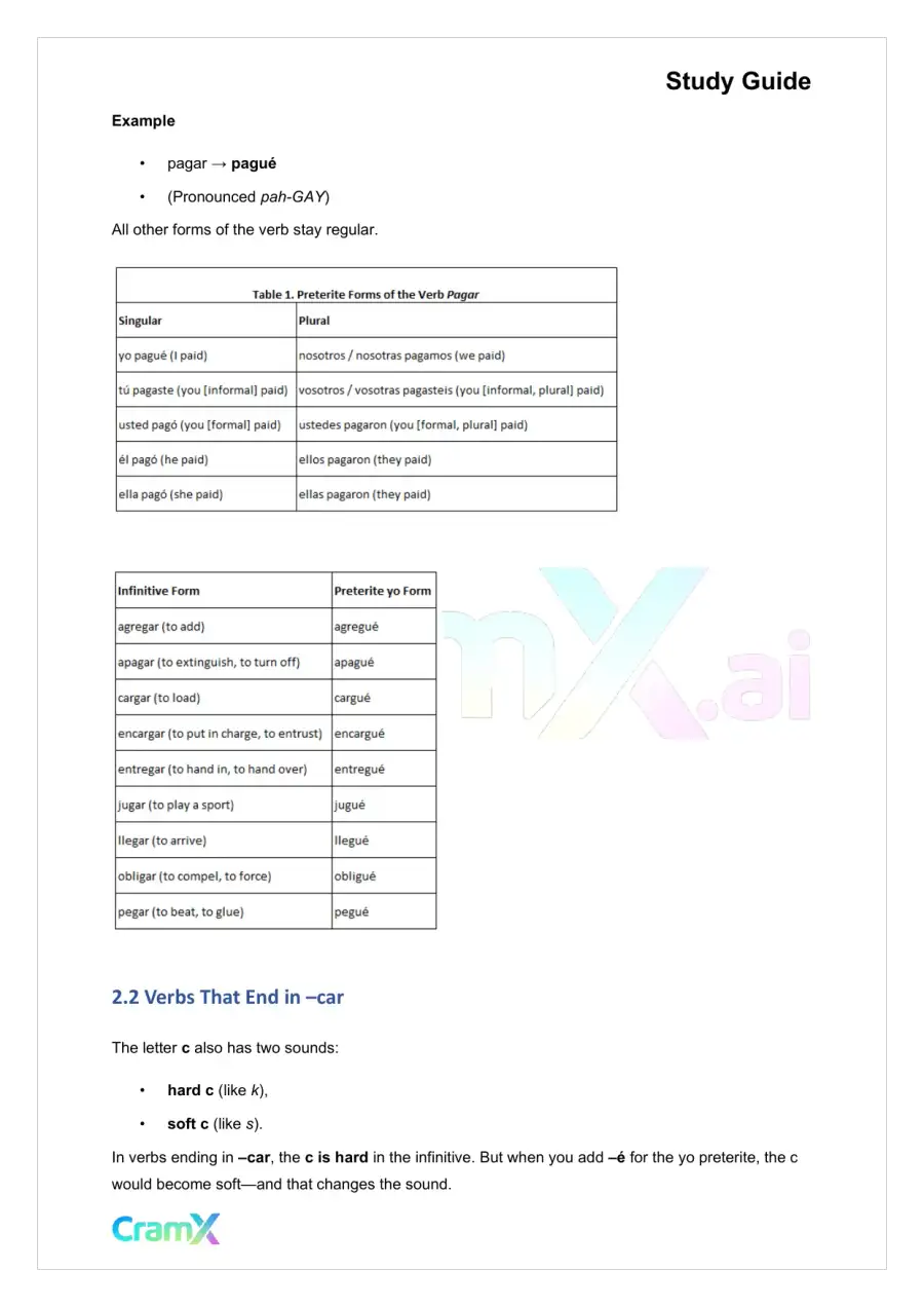 Spanish I - The Preterite Tense, page 8