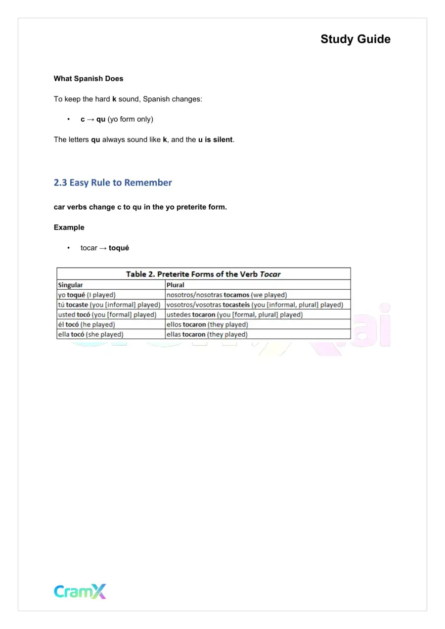 Spanish I - The Preterite Tense, page 9