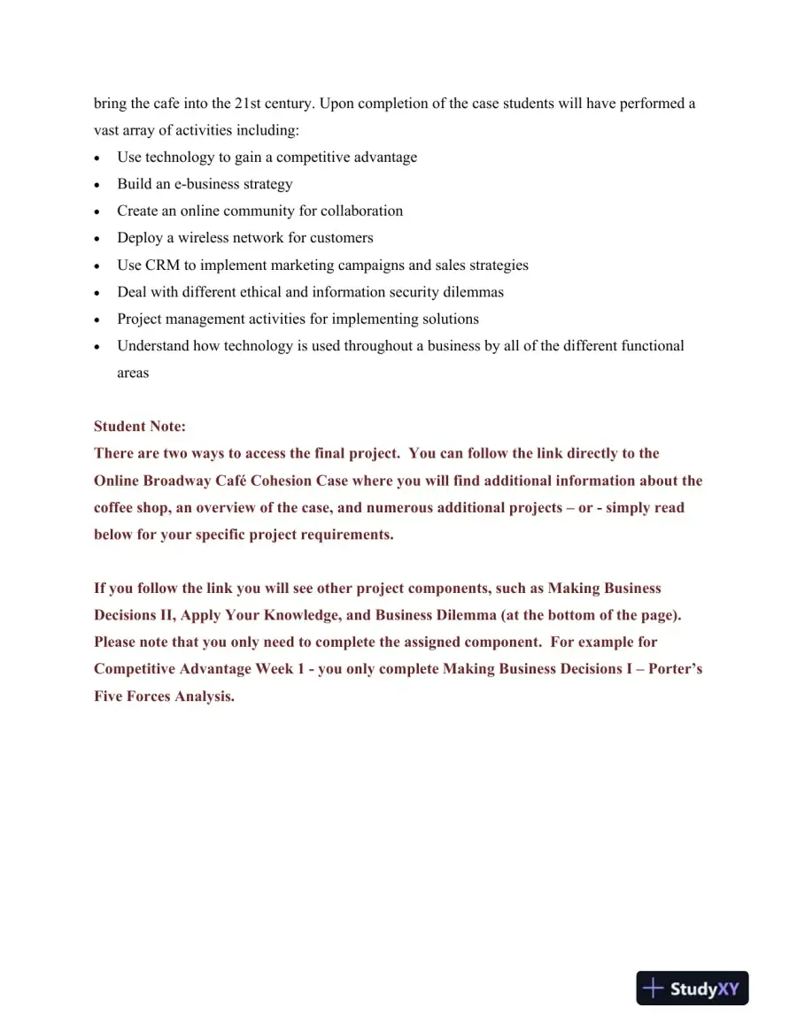 Final Project: Revitalizing The Broadway Caf� for the 21st Century Strayer University, page 3