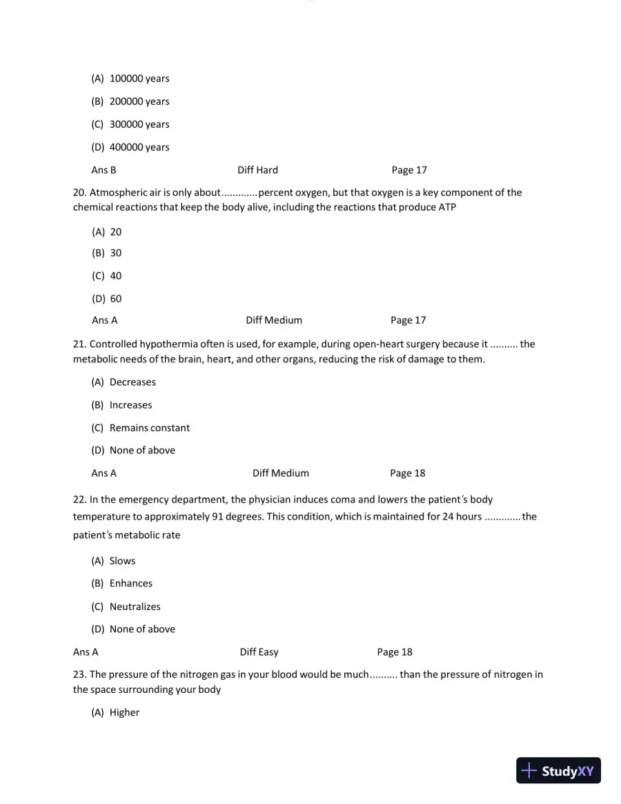 BIO1100 Anatomy and Physiology Openstax Test Bank with Answers (166 Solved Questions), page 8