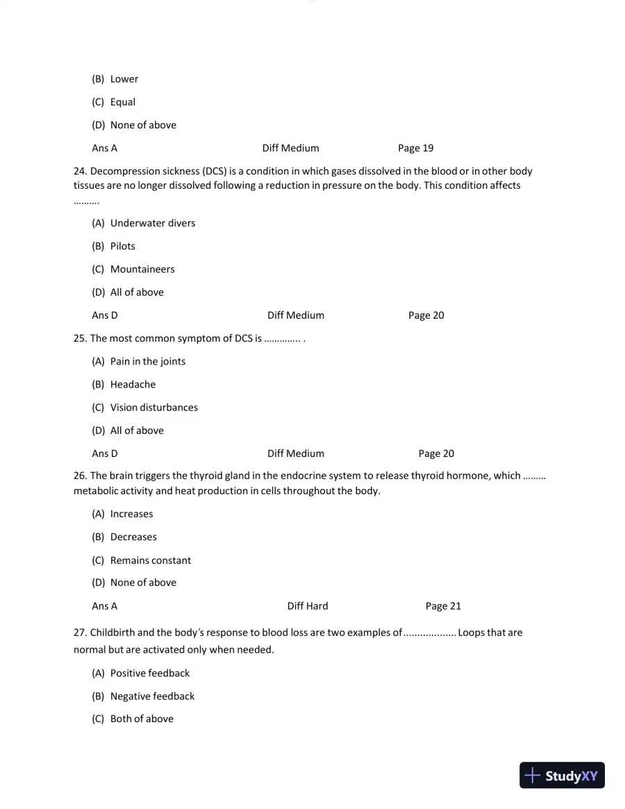 BIO1100 Anatomy and Physiology Openstax Test Bank with Answers (166 Solved Questions), page 9