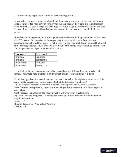 Test Bank For Campbell Biology, 11th Edition - Page 10 preview image
