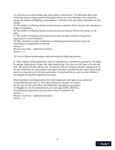 Test Bank For Campbell Biology, 11th Edition - Page 13 preview image