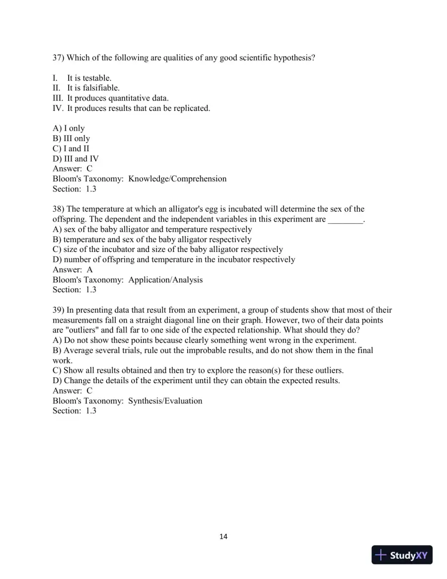 Test Bank For Campbell Biology, 11th Edition, page 15