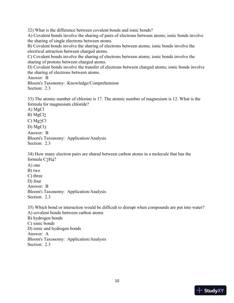 Test Bank For Campbell Biology, 11th Edition, page 28