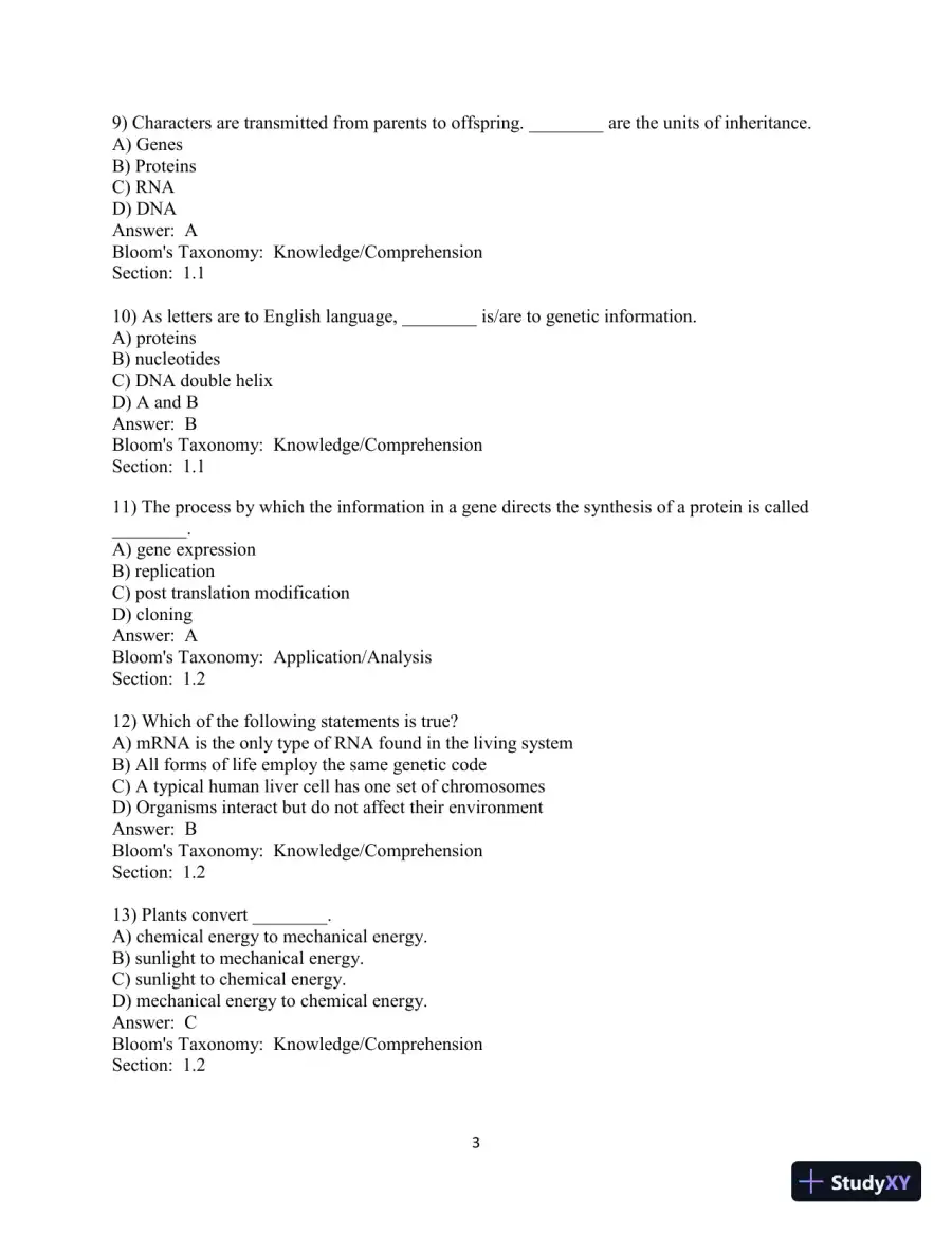 Test Bank For Campbell Biology, 11th Edition, page 4
