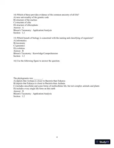 Test Bank For Campbell Biology, 11th Edition - Page 5 preview image
