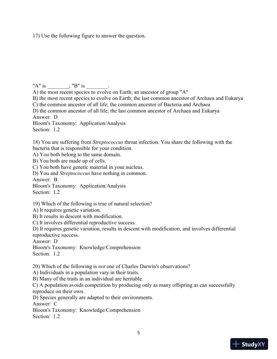 Test Bank For Campbell Biology, 11th Edition, page 6