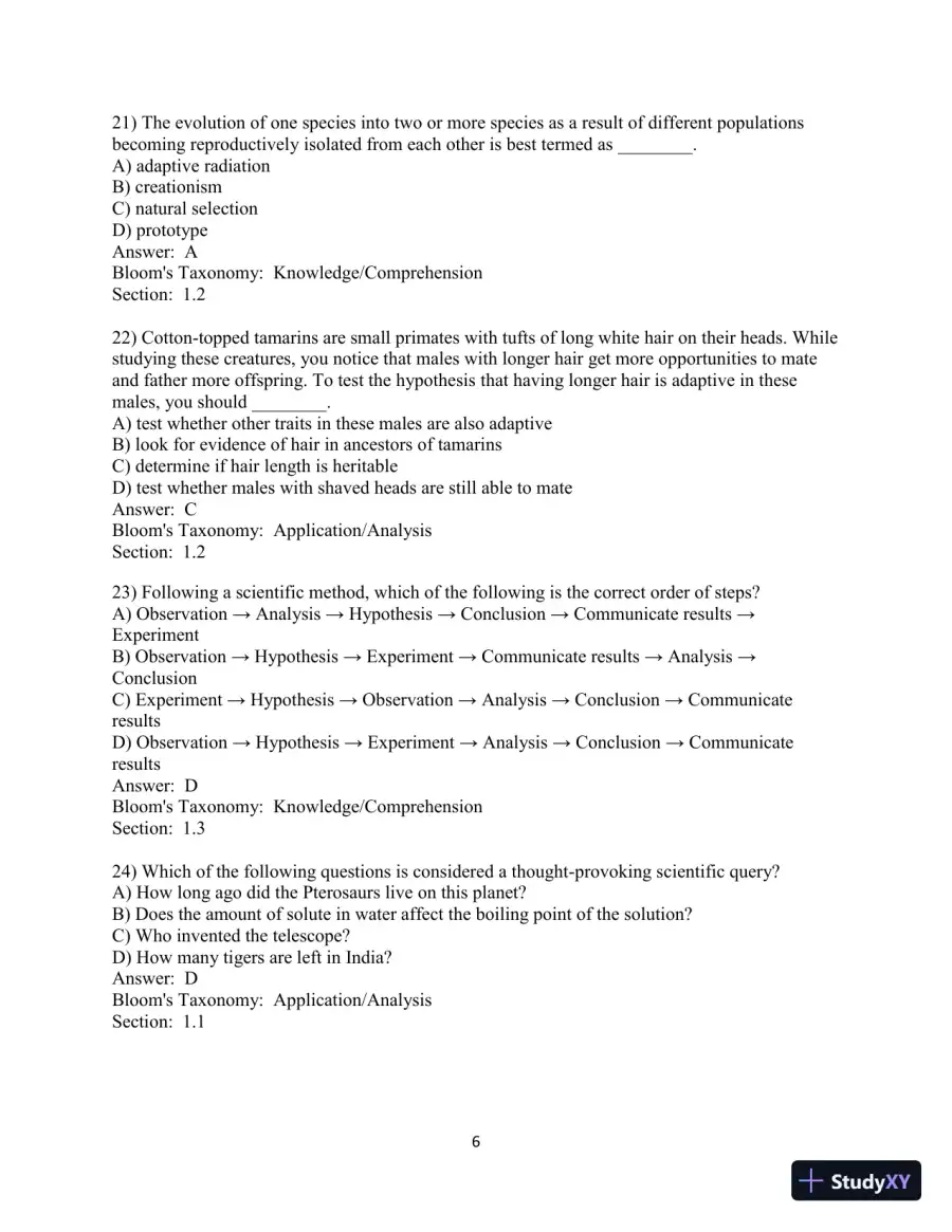 Test Bank For Campbell Biology, 11th Edition, page 7