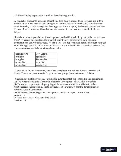Test Bank For Campbell Biology, 11th Edition - Page 8 preview image