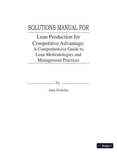 Solution Manual For Lean Production for Competitive Advantage, 1th Edition - Page 1 preview image