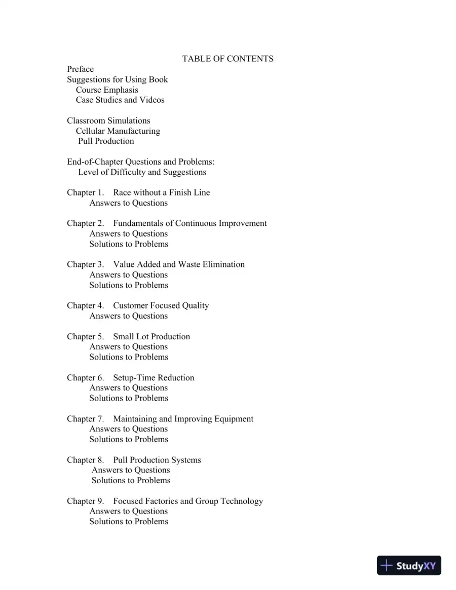 Solution Manual For Lean Production for Competitive Advantage, 1th Edition, page 3