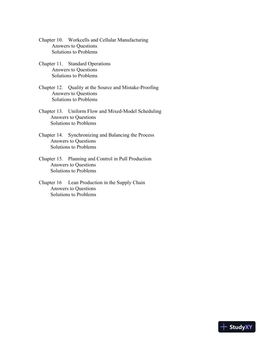 Solution Manual For Lean Production for Competitive Advantage, 1th Edition, page 4