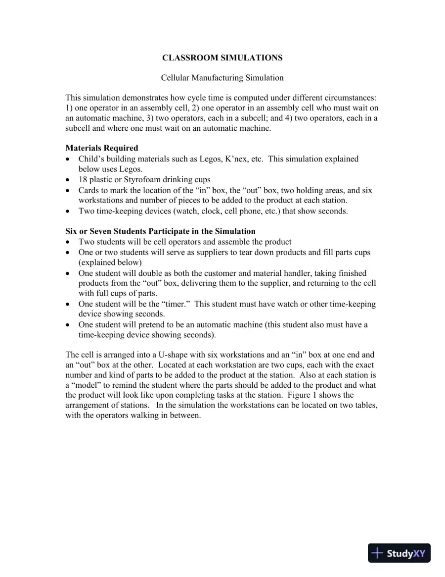 Solution Manual For Lean Production for Competitive Advantage, 1th Edition, page 5