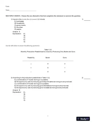 Economics For Life: Smart Choices For All?, 1st Edition Test Bank - Page 1 preview image