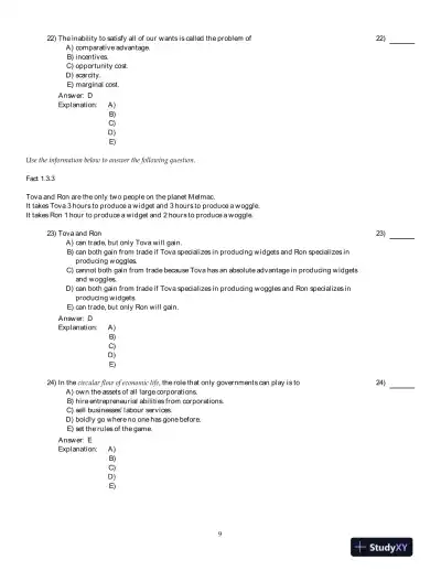 Economics For Life: Smart Choices For All?, 1st Edition Test Bank - Page 10 preview image